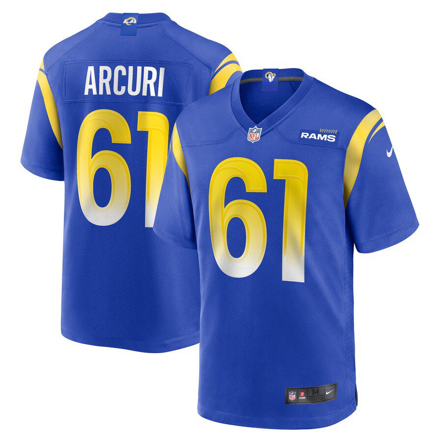 Men Los Angeles Rams 61 AJ Arcuri Nike Royal Game Player NFL Jersey